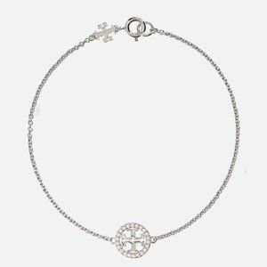 Tory Burch Miller Pavé Chain Bracelet (Silver) (NWT)